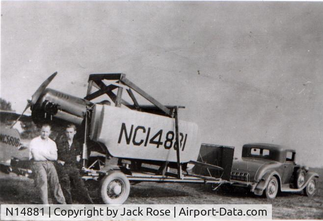 N14881, 1936 Rose Parrakeet A-1 C/N 105, Delivery trip from Chicago, IL  to Culver City, CA spring 1937