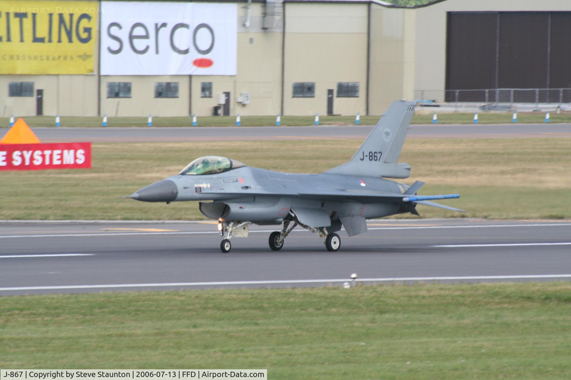 J-867, Fokker F-16A Fighting Falcon C/N 6D-84, Royal International Air Tattoo 2006