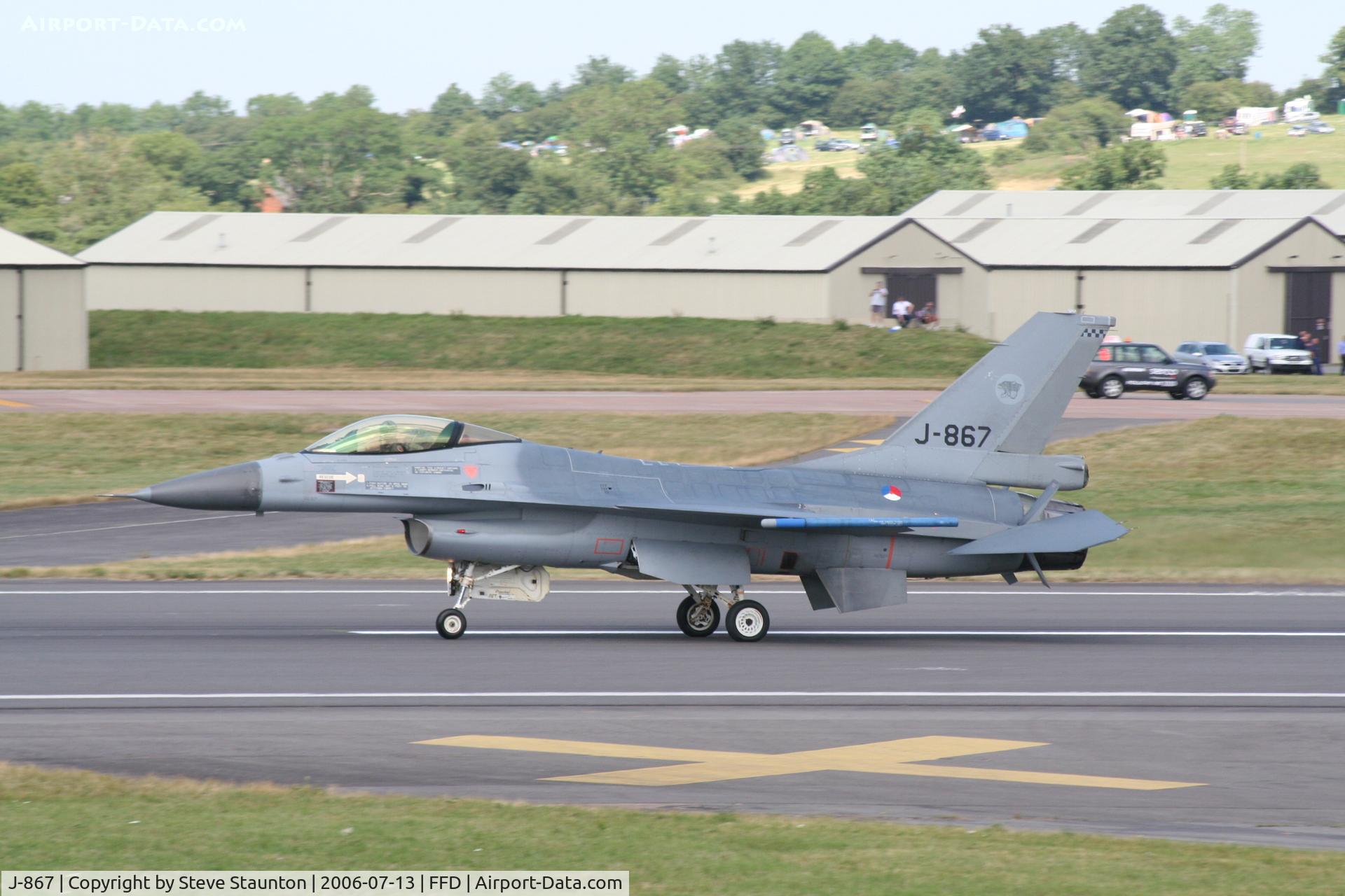 J-867, Fokker F-16A Fighting Falcon C/N 6D-84, Royal International Air Tattoo 2006