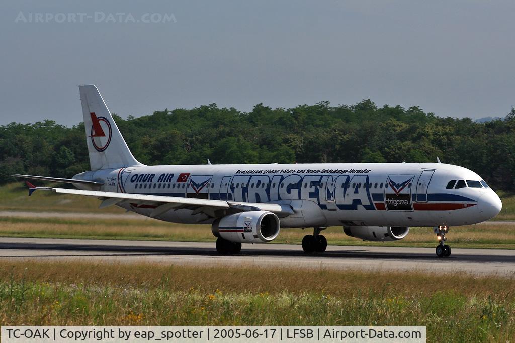 TC-OAK, 1999 Airbus A321-231 C/N 954, trigema c/s departing to Antalya