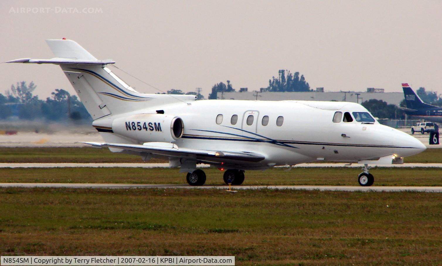 N854SM, 1971 Hawker Siddeley BH.125-400A C/N NA766, part of the Friday afternoon arrivals 'rush' at PBI