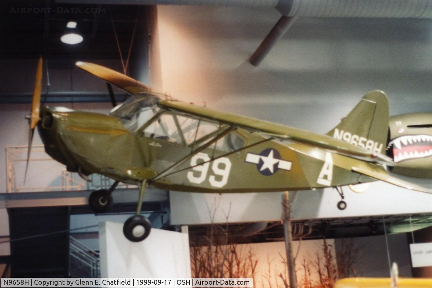 N9658H, 1944 Stinson L-5E Sentinel C/N 4297, Now hanging at the EAA Museum