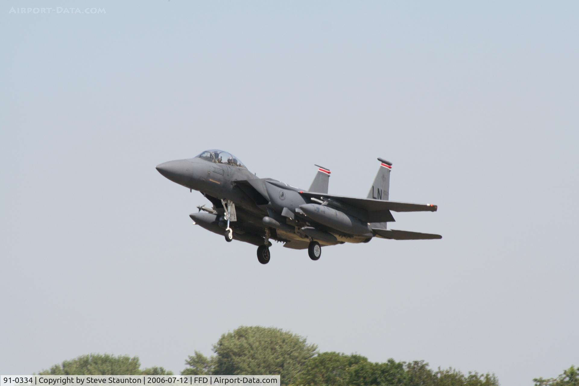 91-0334, 1991 McDonnell Douglas F-15E Strike Eagle C/N 1241/E199, Royal International Air Tattoo 2006