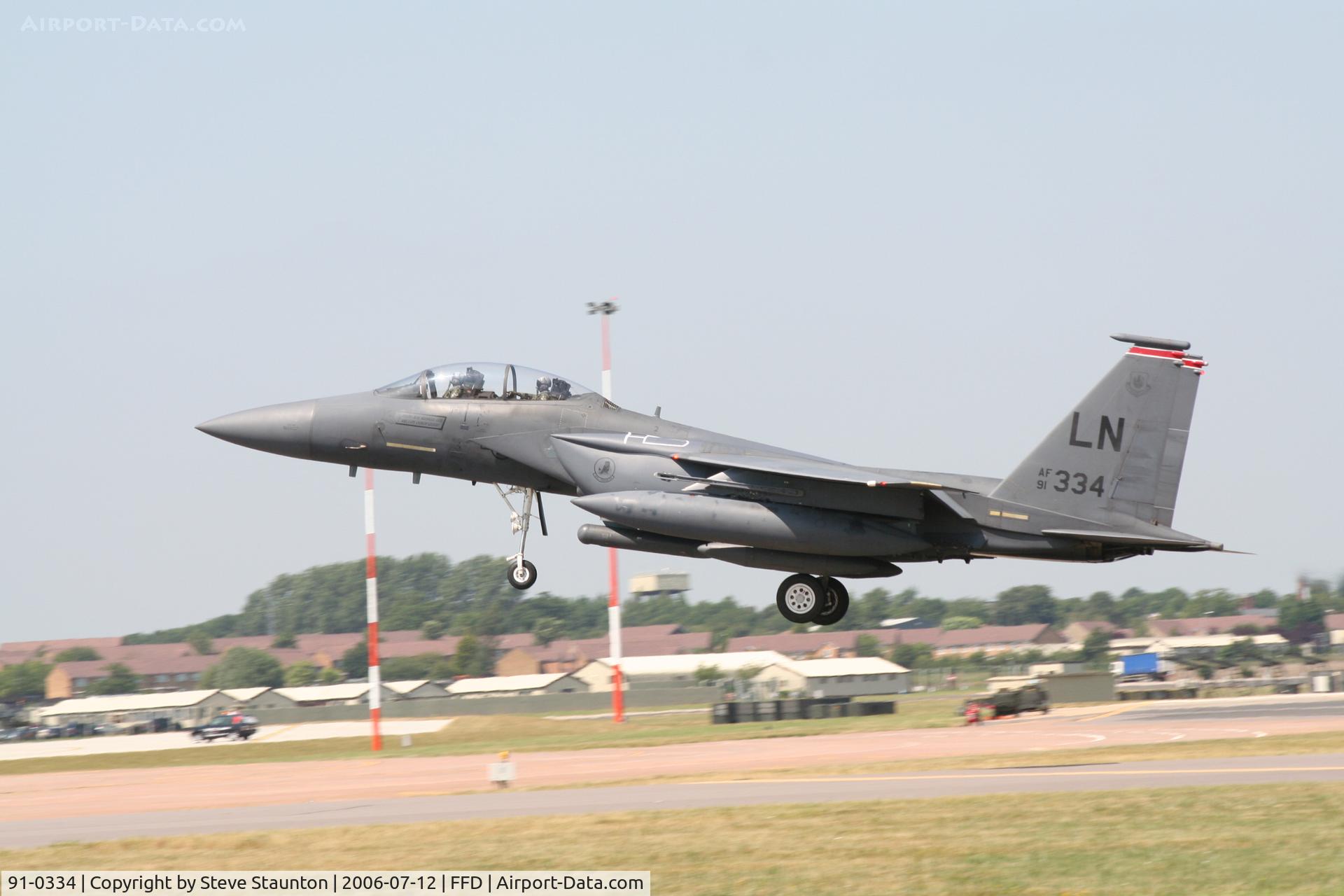 91-0334, 1991 McDonnell Douglas F-15E Strike Eagle C/N 1241/E199, Royal International Air Tattoo 2006