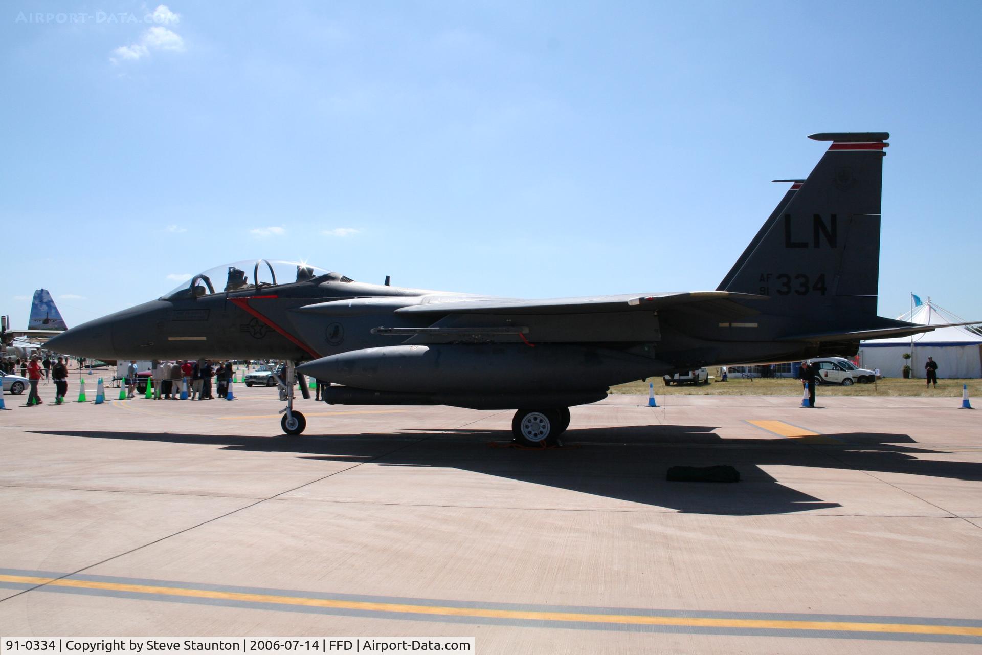 91-0334, 1991 McDonnell Douglas F-15E Strike Eagle C/N 1241/E199, Royal International Air Tattoo 2006