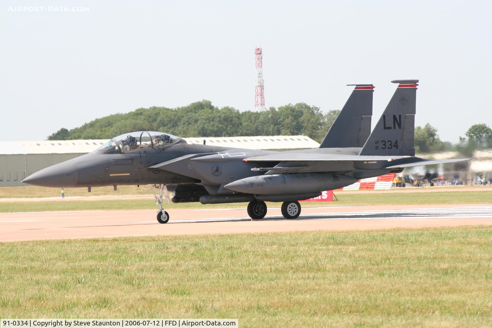 91-0334, 1991 McDonnell Douglas F-15E Strike Eagle C/N 1241/E199, Royal International Air Tattoo 2006