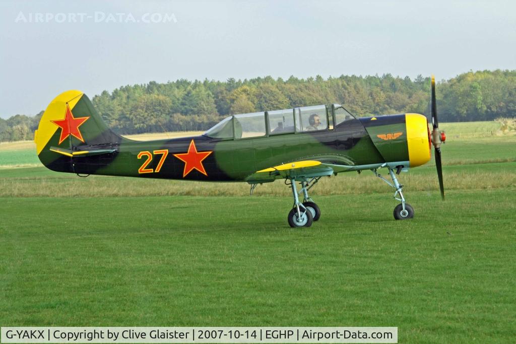 G-YAKX, 1991 Yakovlev (Aerostar) Yak-52 C/N 9111307, In a colour scheme of the SOVIET AIR FORCE - Registered Owner: THE X-FLIERS LTD - Previous ID: RA-44473