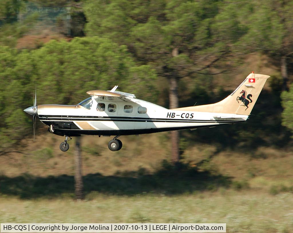HB-CQS, 1979 Cessna P210N Pressurised Centurion C/N P21000167, Pretty plane over RWY 20 of GRO.