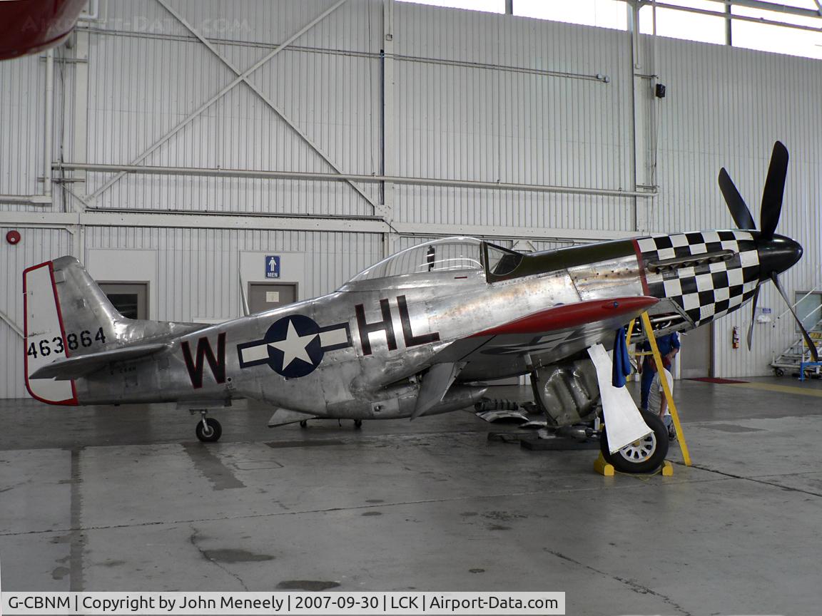 G-CBNM, 1944 North American P-51D Mustang C/N 122-31590 (44-63864), Receiving some attention during the Gathering of Mustangs and Legends 2007