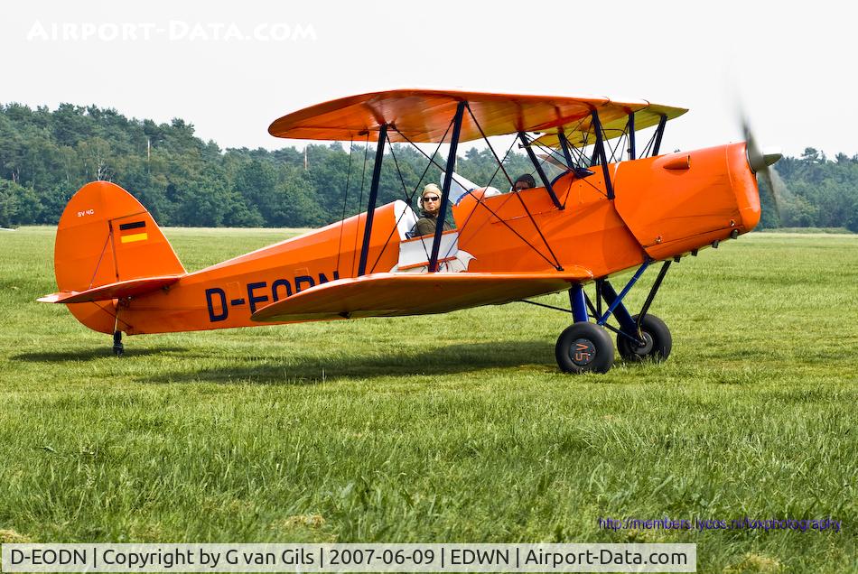D-EODN, 1946 Stampe-Vertongen SV-4C C/N 113, The D-EODN just before take-off at Klausheide (EDWN) tower.