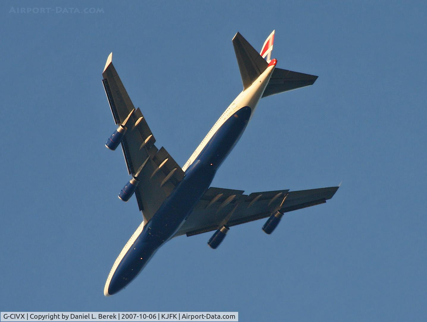 G-CIVX, 1998 Boeing 747-436 C/N 28852, A British B-744 glides serenly over New Jersey's Sandy Hook on it approach to JFK.