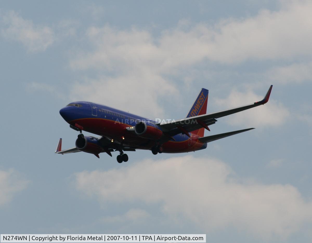 N274WN, 2007 Boeing 737-7H4 C/N 32529, Southwest