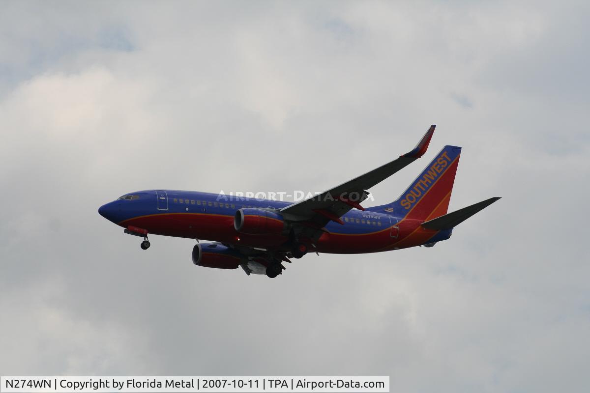 N274WN, 2007 Boeing 737-7H4 C/N 32529, Southwest