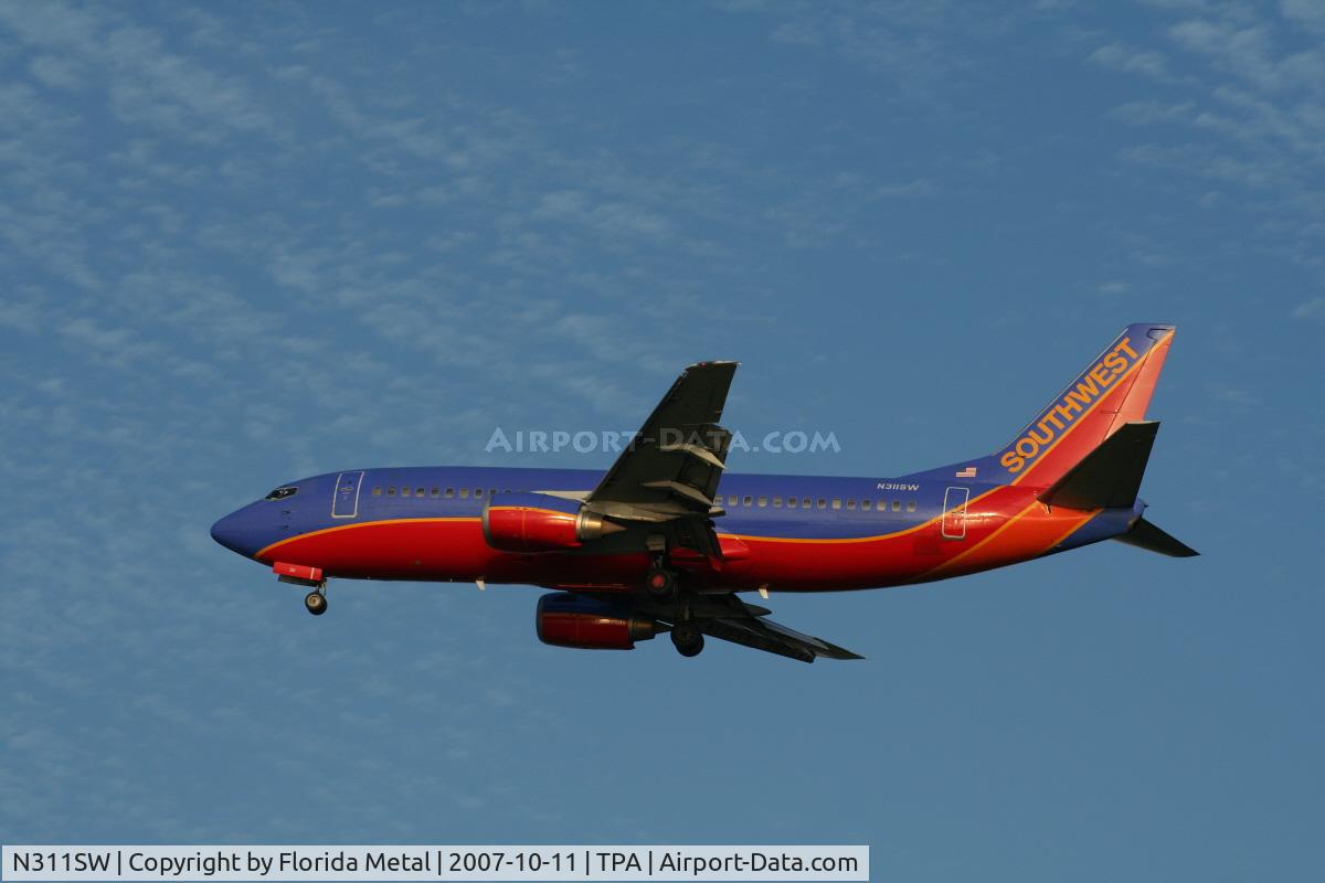 N311SW, 1986 Boeing 737-3H4 C/N 23333, Southwest