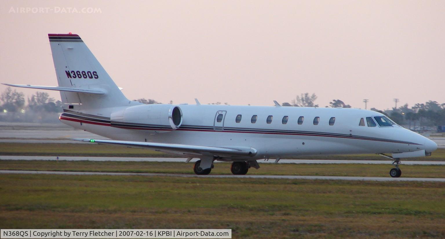N368QS, 2006 Cessna 680 Citation Sovereign C/N 680-0073, part of the Friday afternoon arrivals 'rush' at PBI