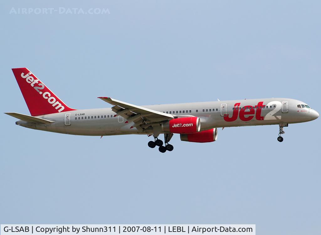 G-LSAB, 1988 Boeing 757-27B C/N 24136, Landing rwy 25R