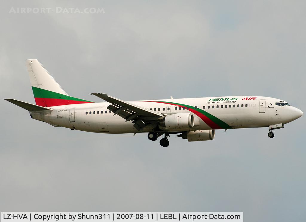 LZ-HVA, 1992 Boeing 737-4Y0 C/N 26066, Landing rwy 25R