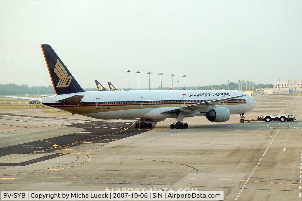9V-SYB, 1998 Boeing 777-312 C/N 28516, Push-back