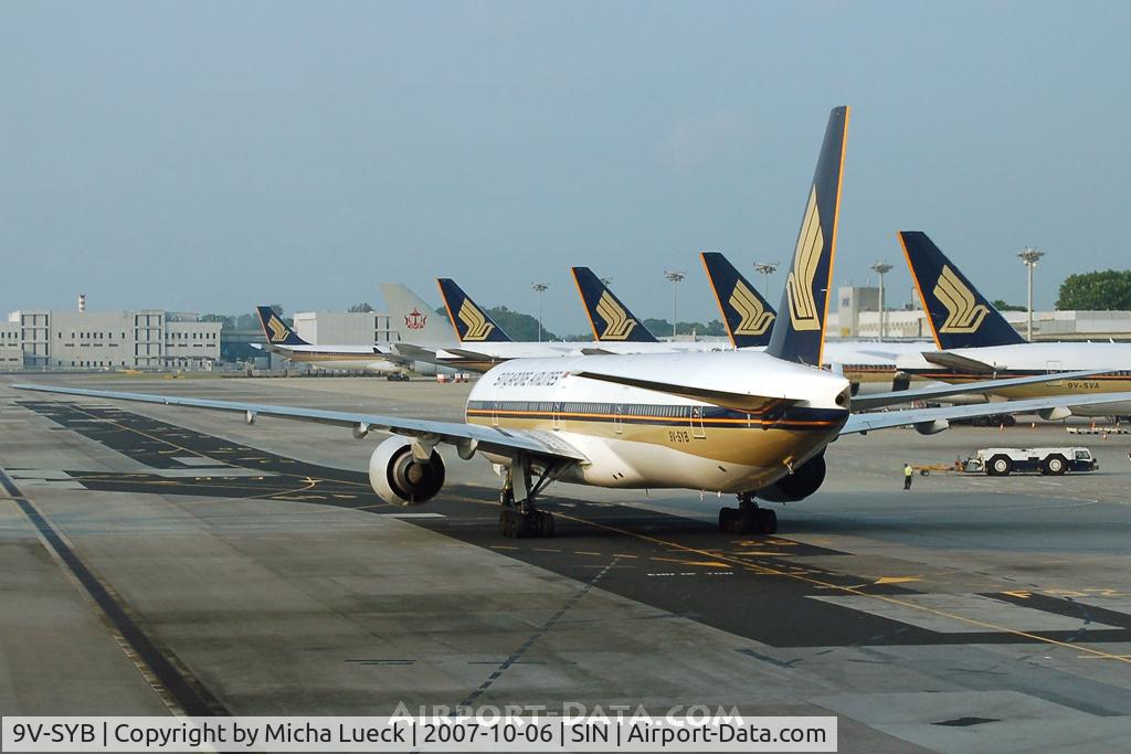 9V-SYB, 1998 Boeing 777-312 C/N 28516, Push-back completed