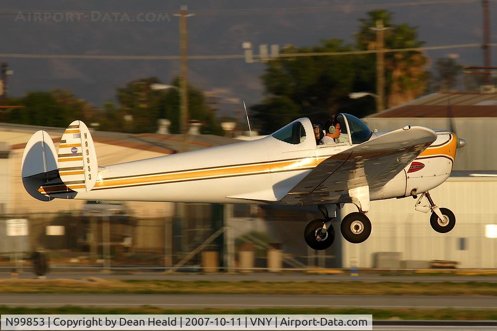 N99853, 1946 Erco 415C Ercoupe C/N 2476, 1946 Engineering & Research Ercoupe 415-C N99853 departing RWY 16R.