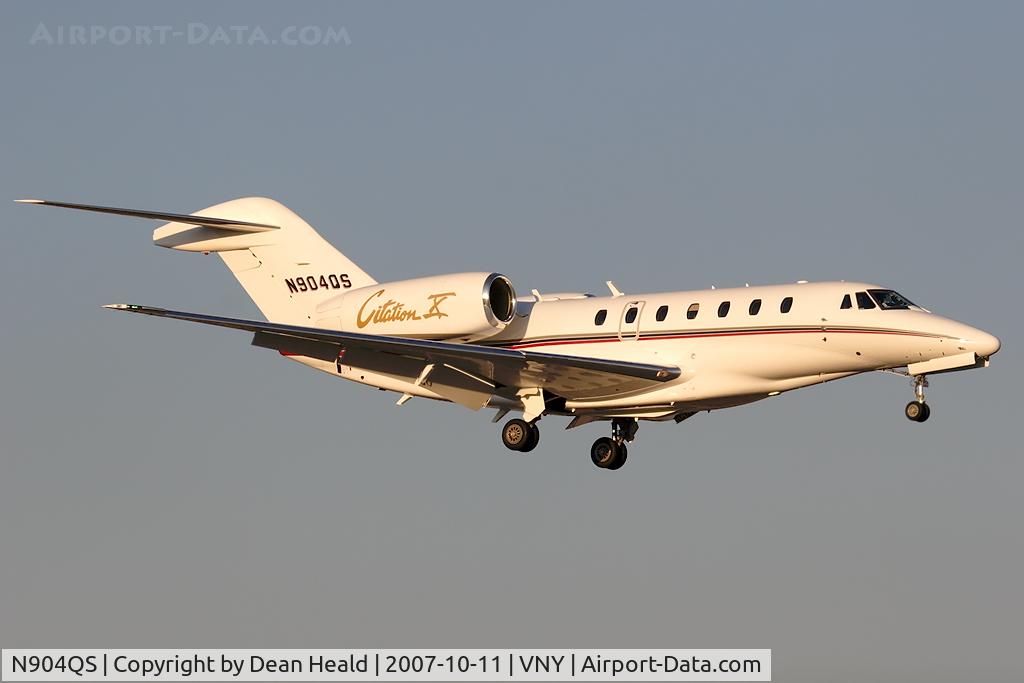 N904QS, 2003 Cessna 750 Citation X Citation X C/N 750-0210, NetJets 2003 Cessna 750 Citation X N904QS, from Chicago Executive (KPWK), on short-final to RWY 16R.