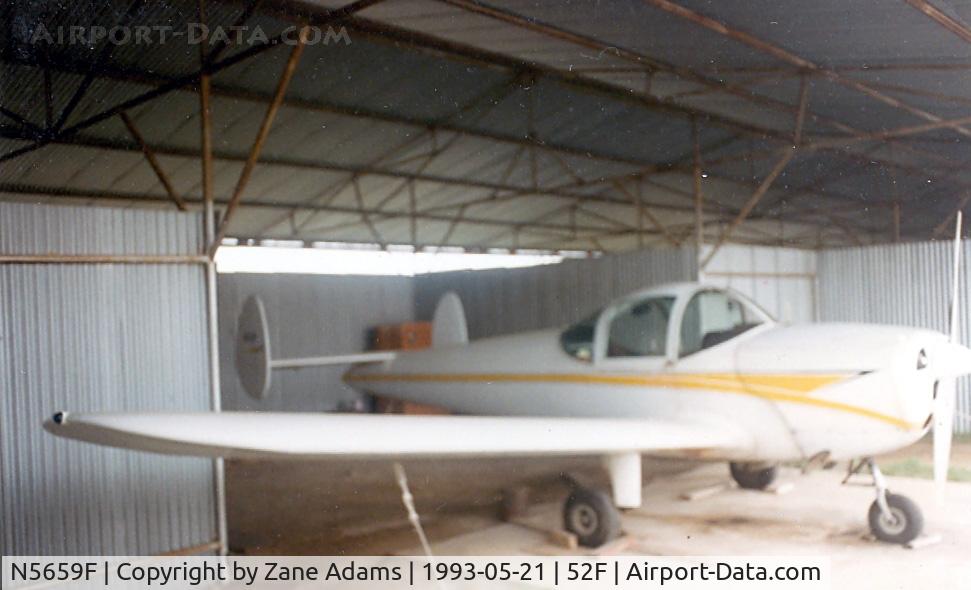 N5659F, 1966 Alon A2 Aircoupe C/N A-159, Ercoupe in the hanger