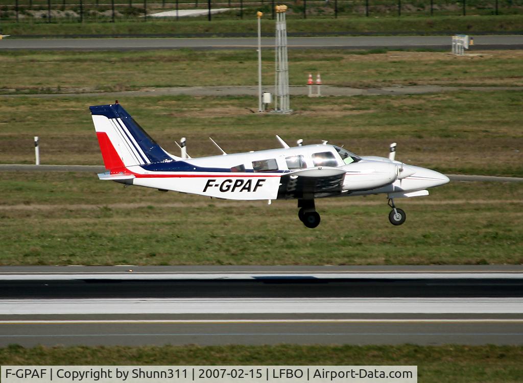 F-GPAF, Piper PA-34-200T C/N 34-7670005, Landing rwy 14R