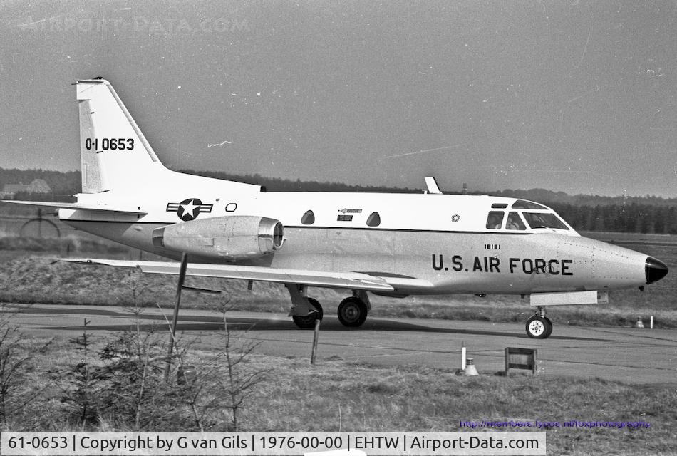61-0653, 1961 North American CT-39A Sabreliner C/N 265-56, This is the North American T-39A at US airforce service during the 1976 tactical weapens meet at Twenthe (EHTW) airbase in the Netherlands.