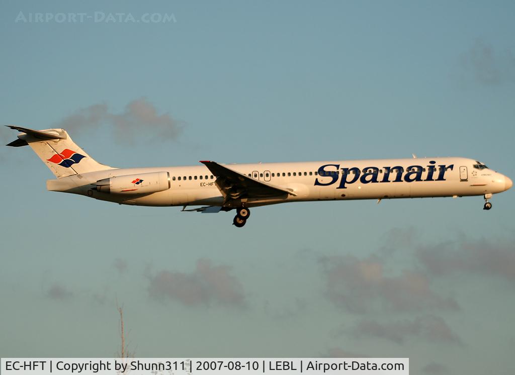 EC-HFT, 1990 McDonnell Douglas MD-82 (DC-9-82) C/N 49521, Landing rwy 25R