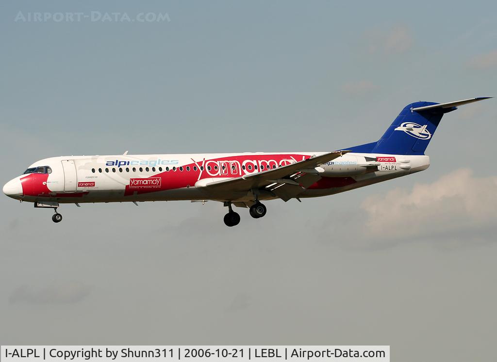 I-ALPL, 1988 Fokker 100 (F-28-0100) C/N 11250, Landing rwy 25L