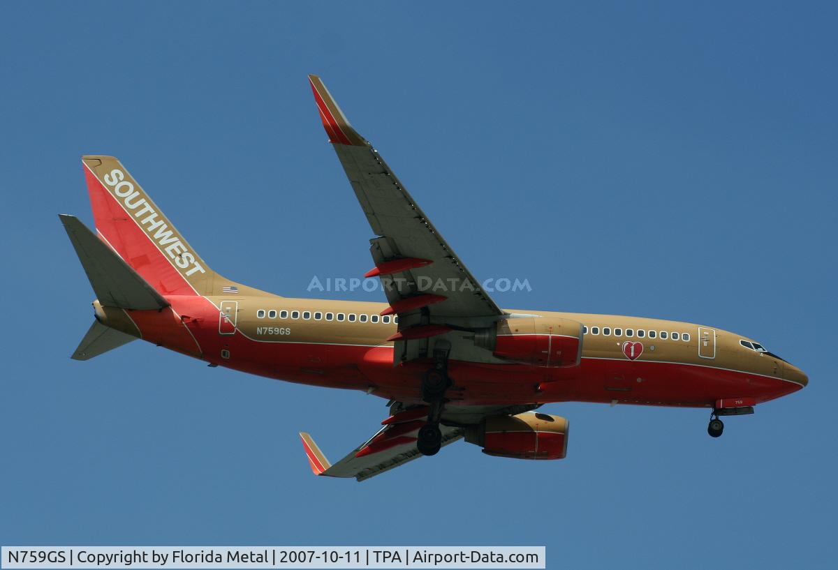 N759GS, 1999 Boeing 737-7H4 C/N 30544, Southwest