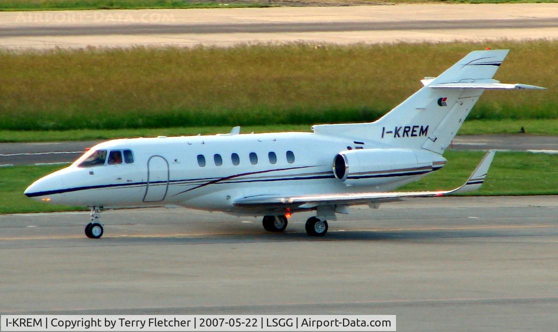 I-KREM, 2003 Raytheon Hawker 800XP C/N 258608, at Geneva on the day of EBACE2007 exhibition