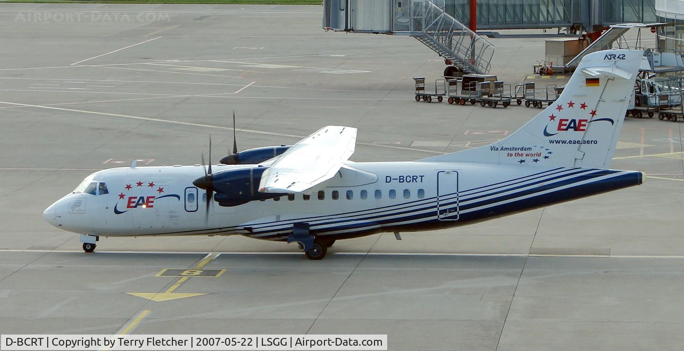 D-BCRT, 1992 ATR 42-300 C/N 289, at Geneva on the day of EBACE2007 exhibition