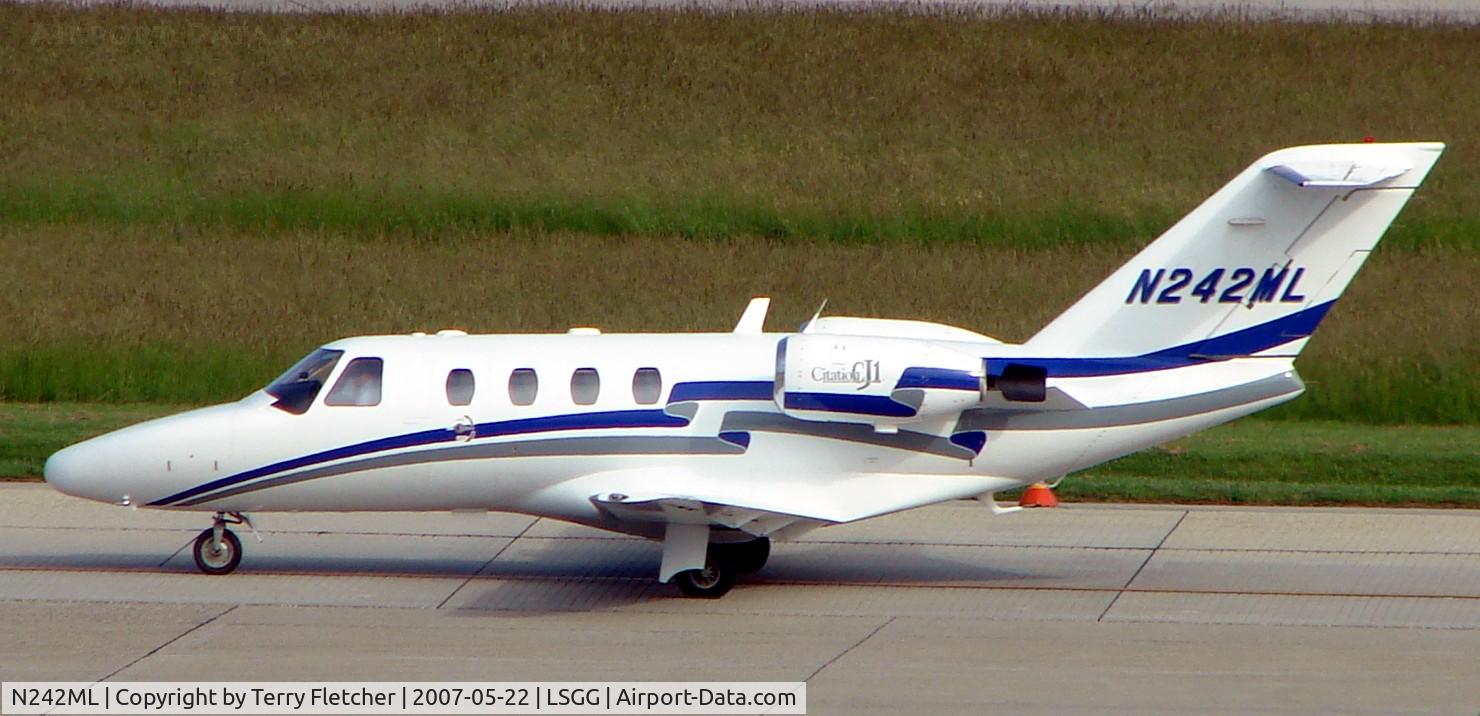 N242ML, 2003 Cessna 525 CitationJet CJ1 C/N 525-0506, at Geneva on the day of EBACE2007 exhibition