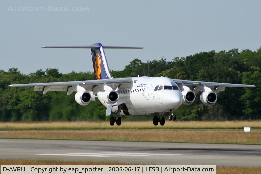 D-AVRH, 1995 British Aerospace Avro 146-RJ85 C/N E.2268, arriving from FRA