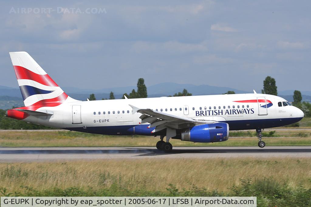 G-EUPK, 2000 Airbus A319-131 C/N 1236, arriving from London Heathrow