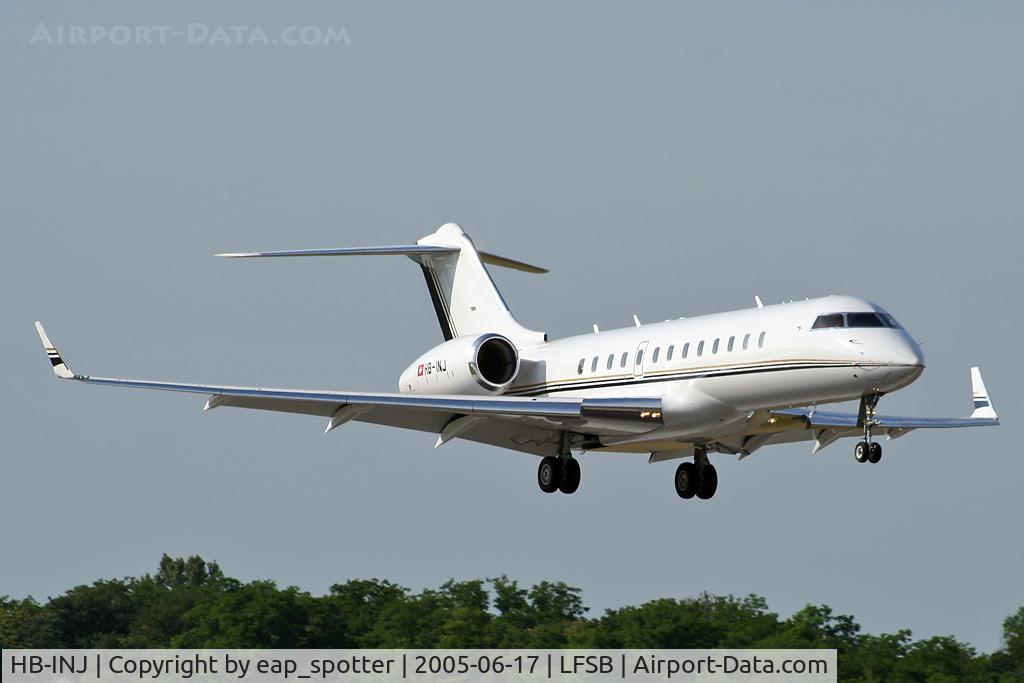 HB-INJ, 2000 Bombardier BD-700-1A10 Global Express C/N 9086, on short final for rwy 16 - beending a direct flight from Tokyo Narita