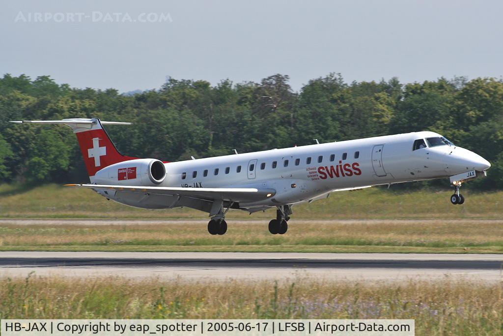 HB-JAX, 2002 Embraer EMB-145LU (ERJ-145LU) C/N 145588, landing on rwy 16