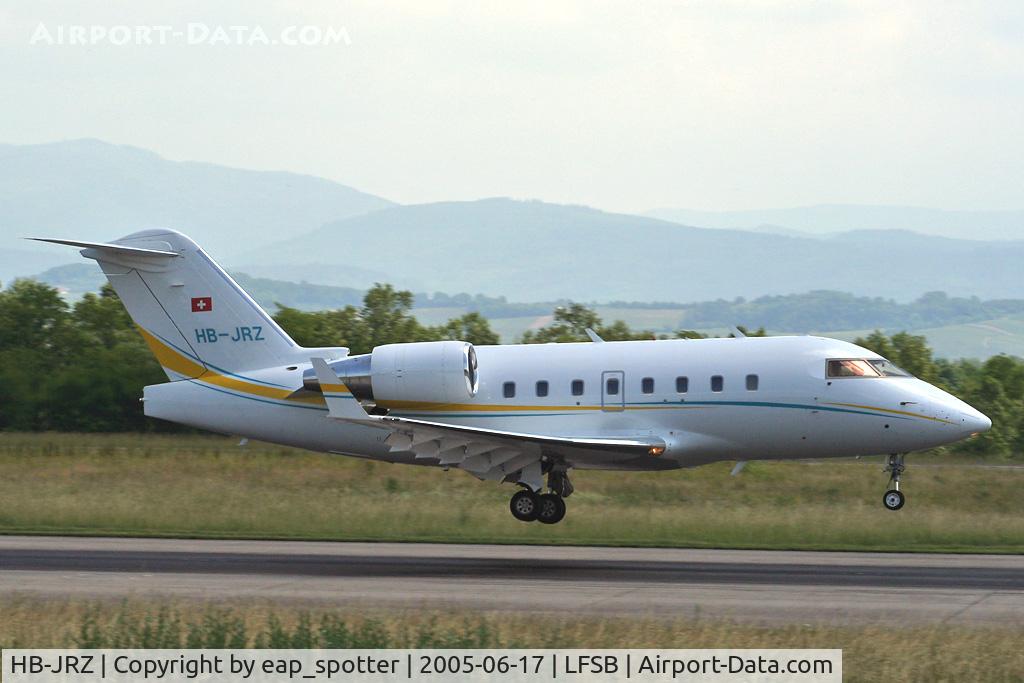 HB-JRZ, 2002 Bombardier Challenger 604 (CL-600-2B16) C/N 5553, landing on rwy 16