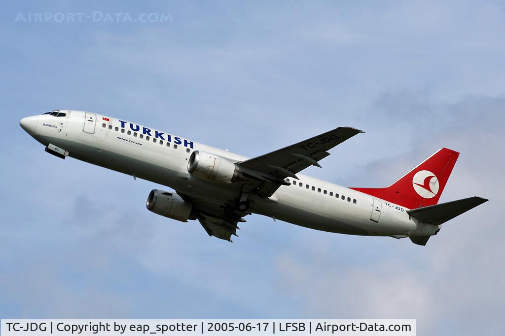 TC-JDG, 1992 Boeing 737-4Y0 C/N 25181, departing on rwy 34 to IST