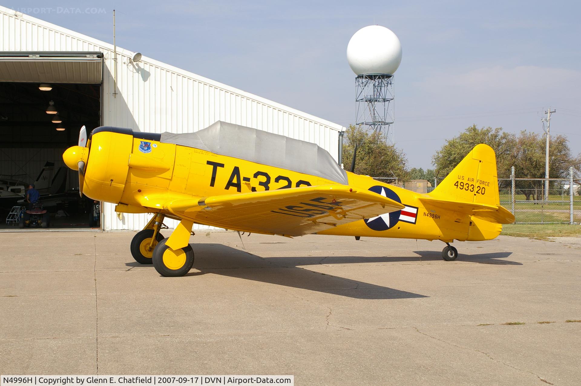 N4996H, 1951 North American T-6G Texan C/N 168-424, I was driving by the airport and found this on the ramp.