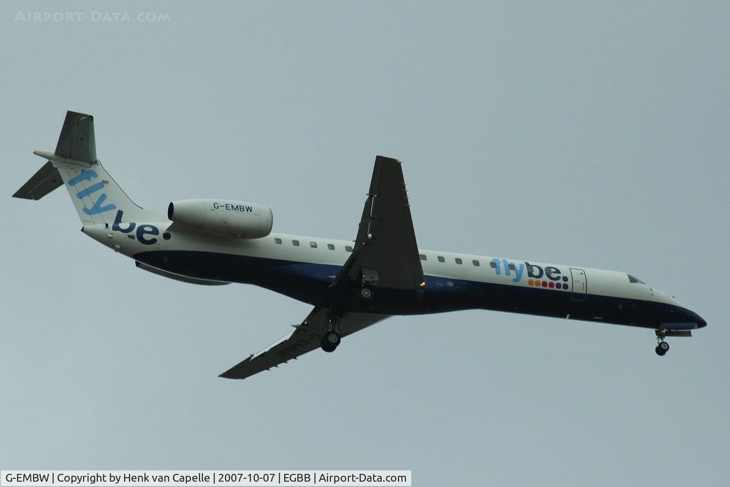 G-EMBW, 2001 Embraer EMB-145EU (ERJ-145EU) C/N 145546, Flybe EMB-145 approaching Birmingham airport