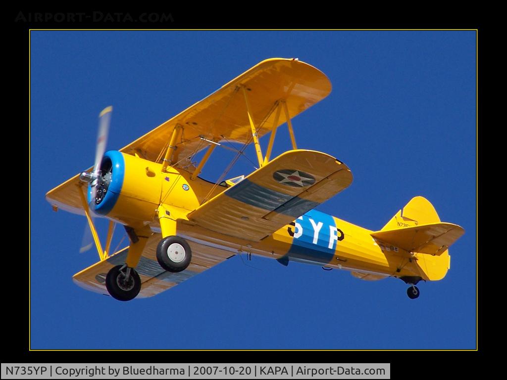 N735YP, 1942 Boeing B75N1 C/N 75-2611, Approach to 17L