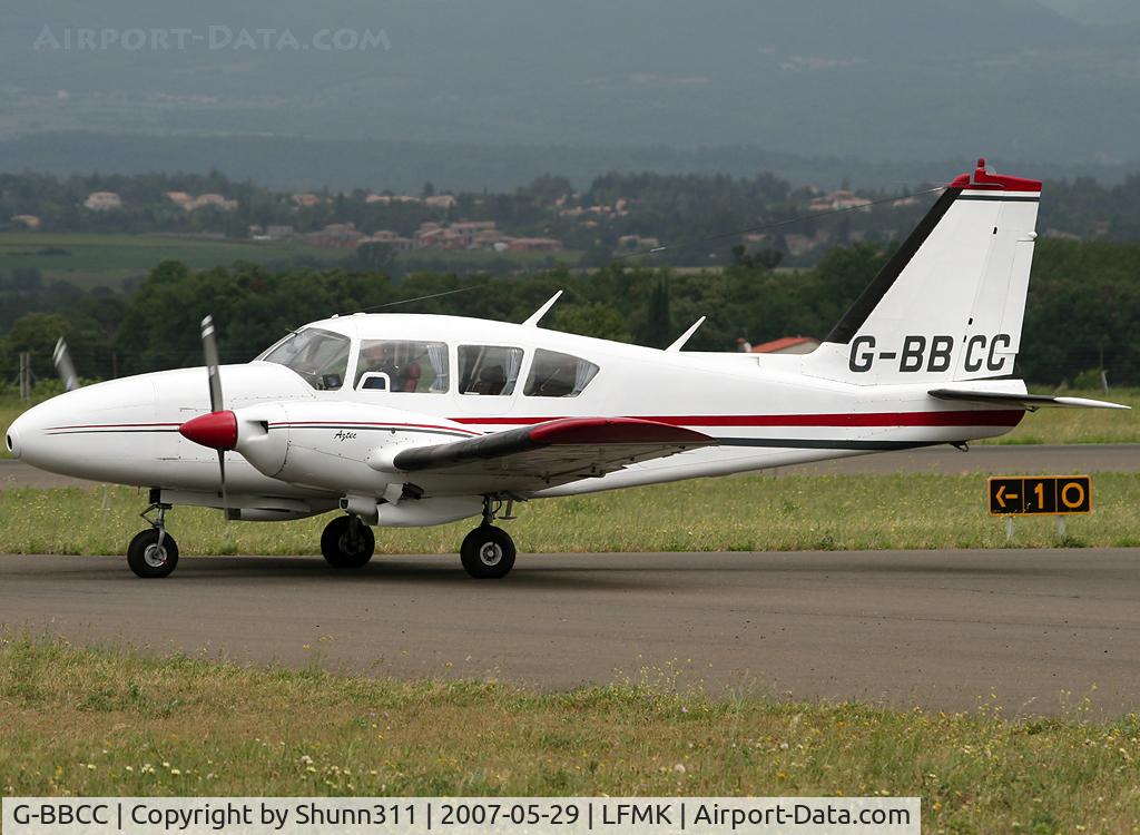 G-BBCC, 1969 Piper PA-23-250 Aztec D C/N 27-4317, Taxiing to the General Aviation apron