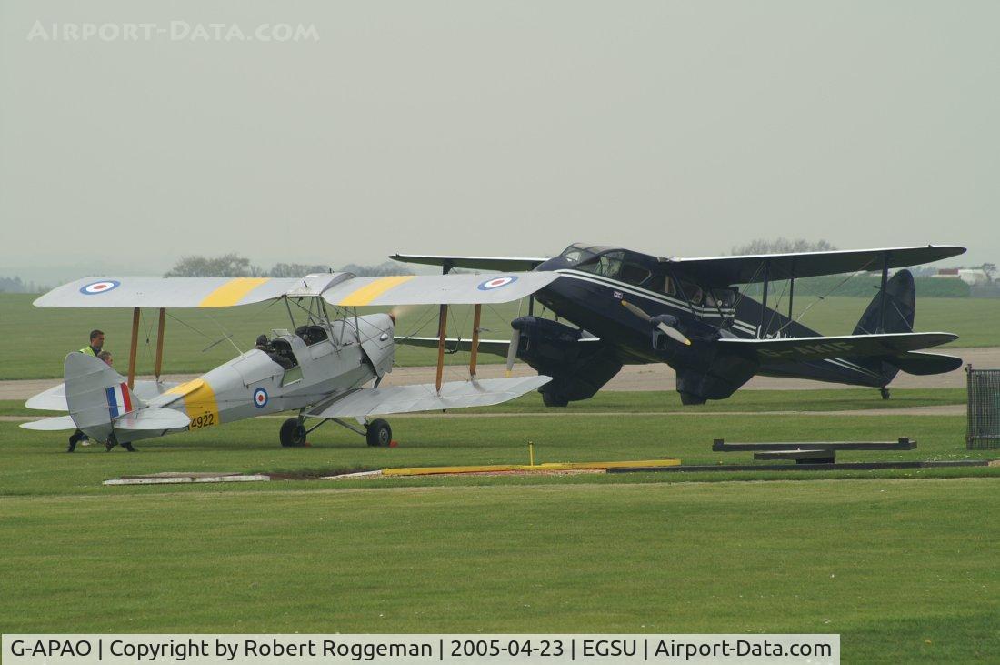 G-APAO, 1940 De Havilland DH-82A Tiger Moth II C/N 82845, With G-AKIF making Pleasure flights.