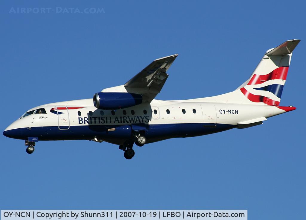 OY-NCN, 2001 Fairchild Dornier 328-310 328JET C/N 3193, Landing rwy 32L