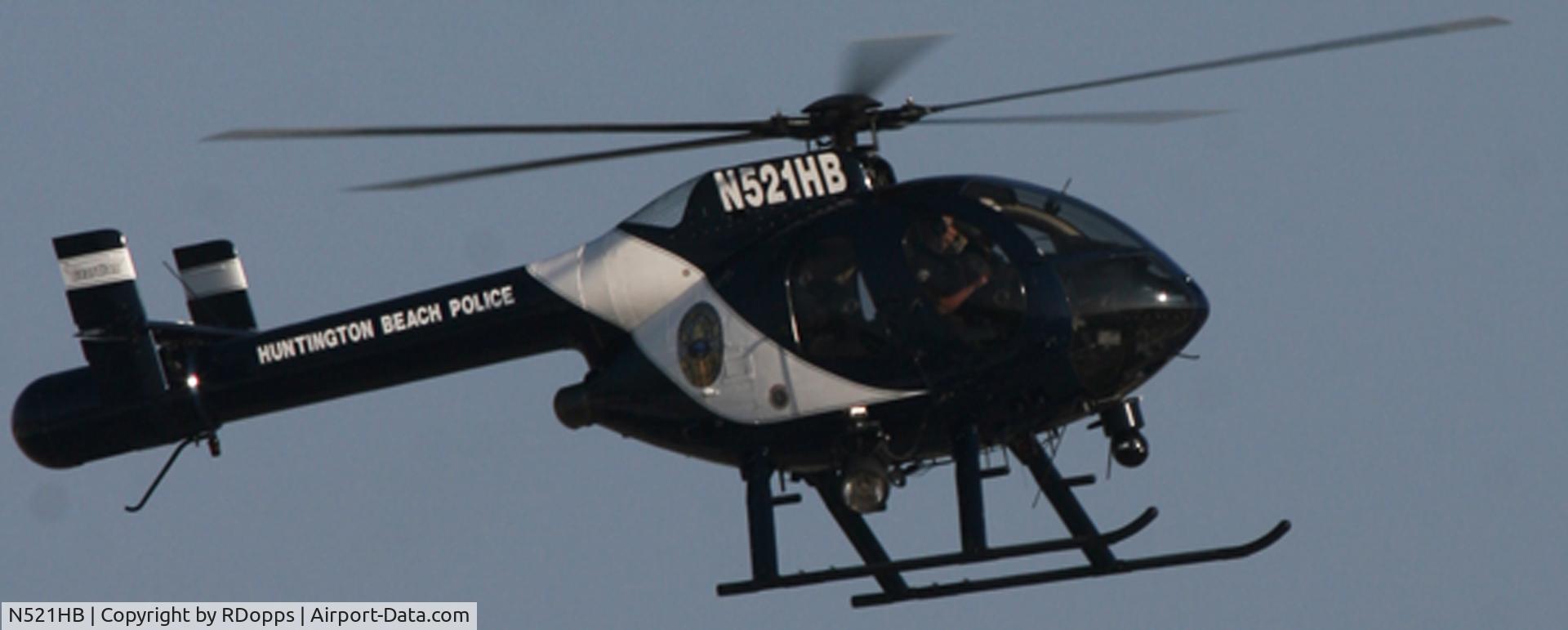N521HB, 1998 McDonnell Douglas 500N C/N LN084, Flying over Huntington Beach, CA