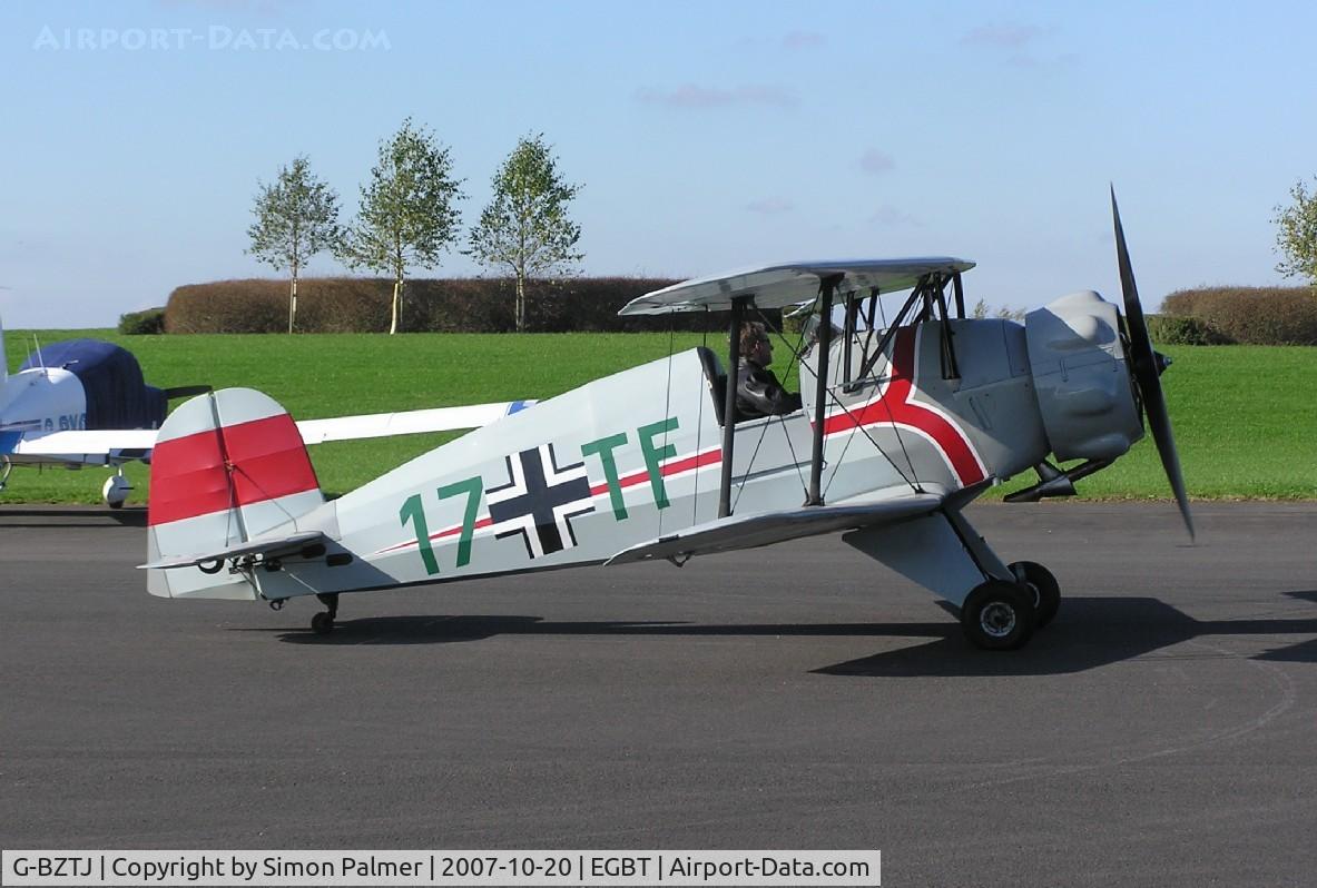 G-BZTJ, 1943 CASA 1-133 Jungmeister C/N 41, Jungmeister taxying out at Turweston