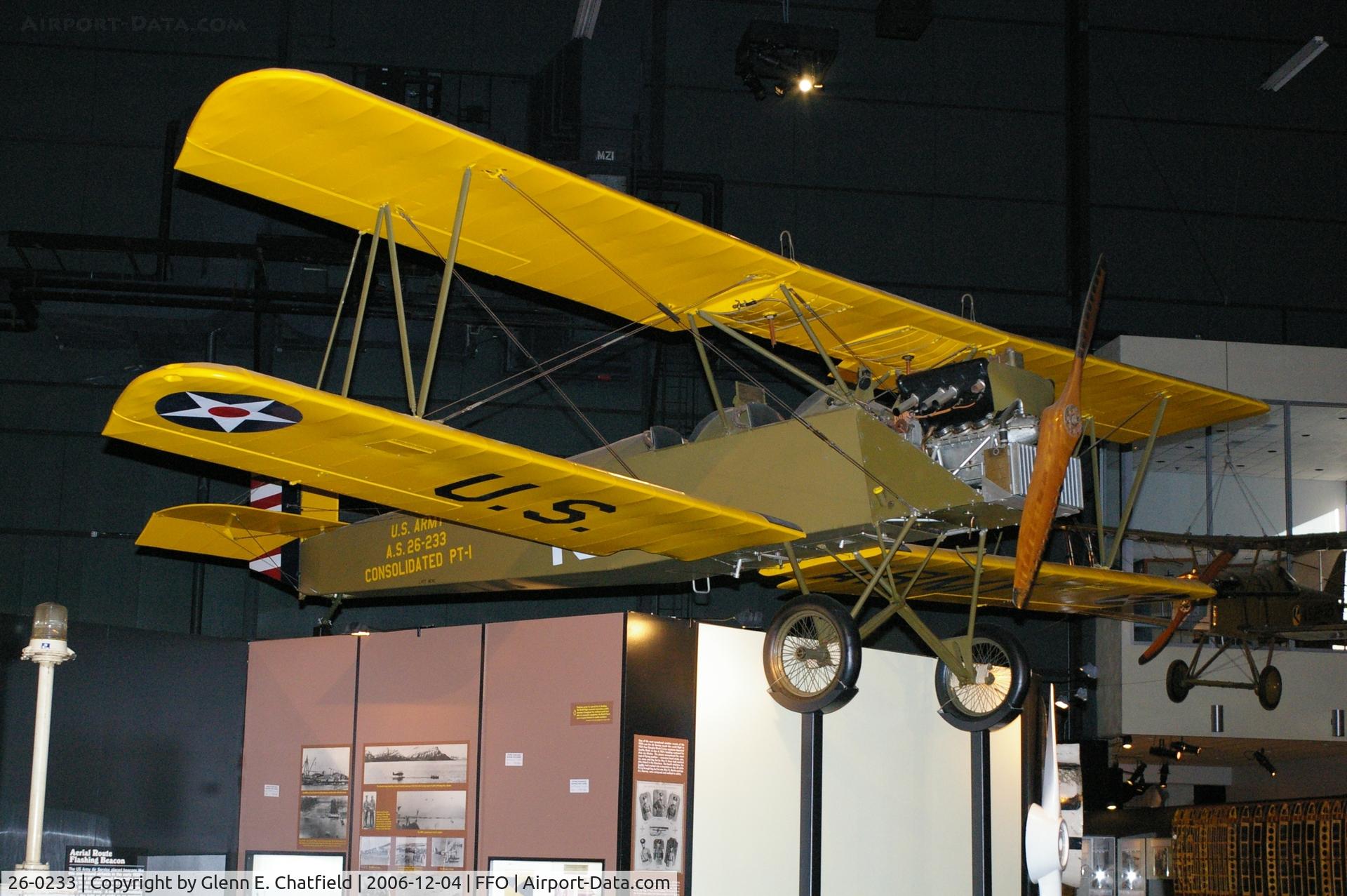 26-0233, 1926 Consolidated PT-1 Trusty C/N Not found 26-0233, PT-1 at the National Museum of the U.S. Air Force