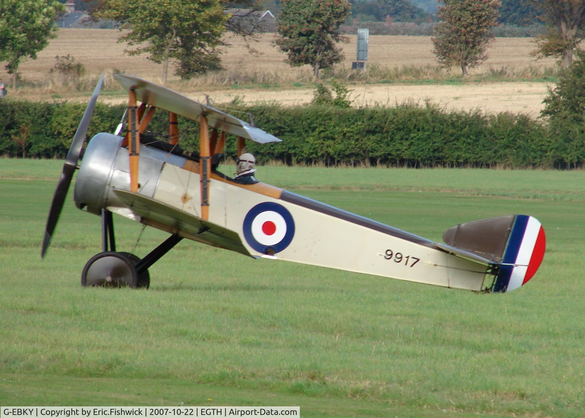 G-EBKY, 1920 Sopwith Pup C/N W/O 3004/14, x. 9917 at Shuttleworth Air Display, October, 2007